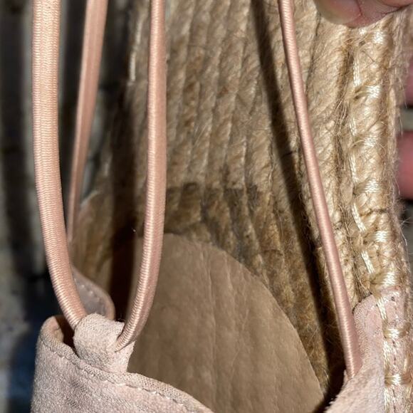 Eileen Fisher $155 D’Orsay Espadrille Shimmer Stripe Tan / Gold 8.5 - Picture 13 of 14